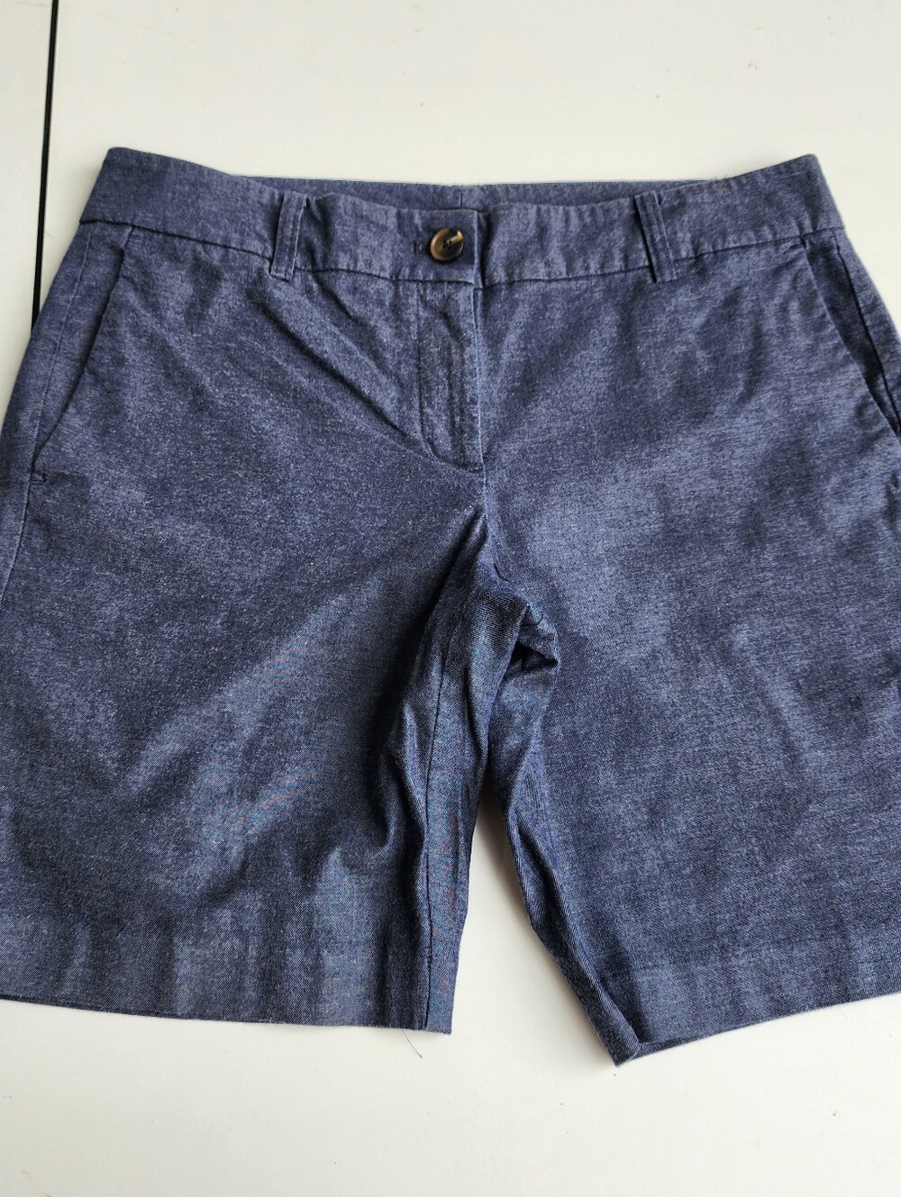 Ann Taylor Loft Womens Blue Chino Cotton Shorts Cotton Blend Sz 10
